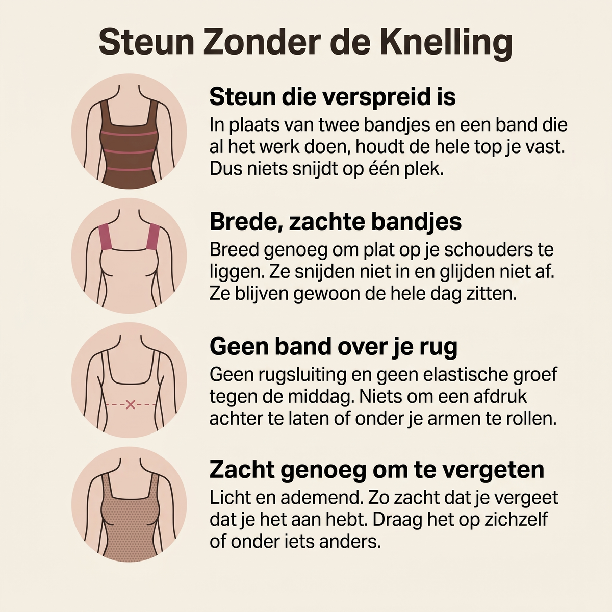Margot’s Comfort top met Ingebouwde Bh